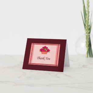 Poinsettia Thank You Card With Red Border