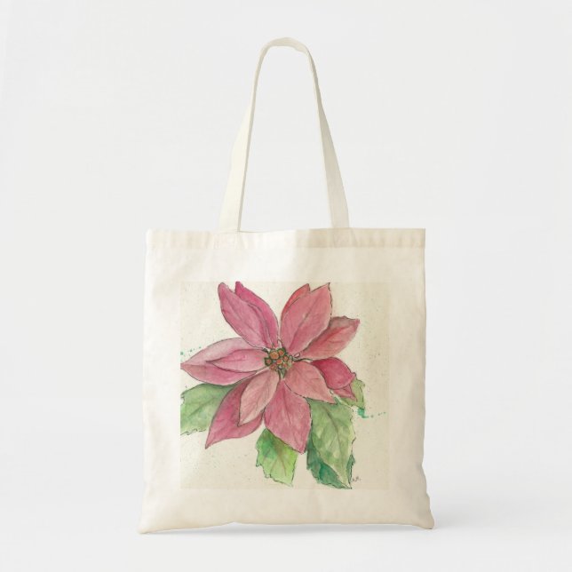 poinsettia tote bag (Front)