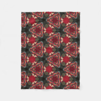 Poinsettia Trifecta Abstract Design Fleece Blanket