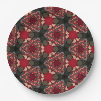 Poinsettia Trifecta Abstract Design ll Paper Plate