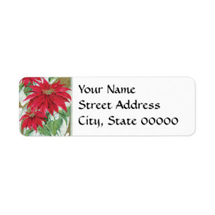 Poinsettia Vintage Christmas Card