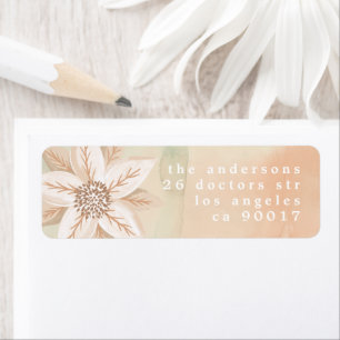 Poinsettia Watercolor Christmas Return Address