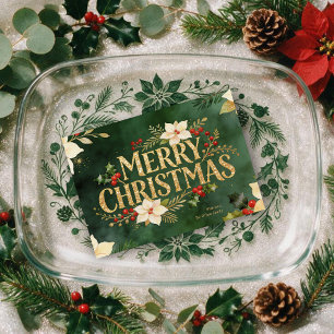 Poinsettia Winter Floral Christmas Accent TMF26 Holiday Card