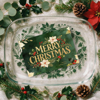 Poinsettia Winter Floral Christmas Accent TMF26 Holiday Card