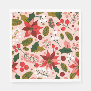 Poinsettia winter holiday napkin