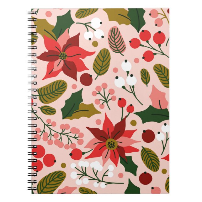Poinsettia winter holiday notebook (Front)