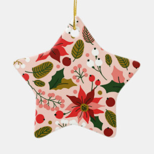 Poinsettia winter holiday ornament