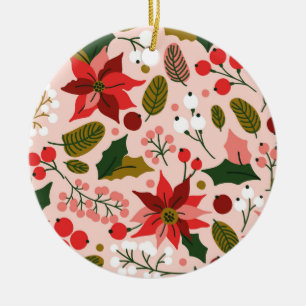 Poinsettia winter holiday ornament