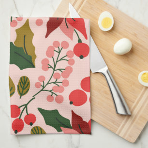 Poinsettia winter holiday towel