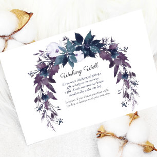 Poinsettia Wishing Well Wedding   Moody Blue Enclosure Card