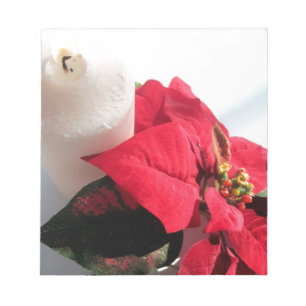 Poinsettia with Candle Notepad