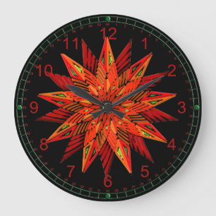 Poinsettia Wow Large Clock