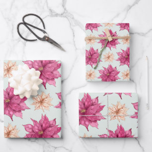 Poinsettia Wrapping Paper Sheet