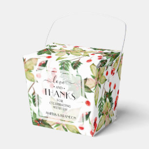 Poinsettias and Berries Christmas Holiday Favour Box