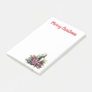 Poinsettias and Candles Christmas  Post-it Notes