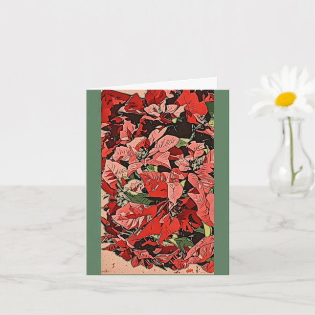 Poinsettias Card (Small Plant)