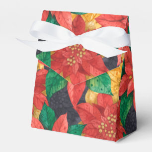 Poinsettias Christmas Holiday Tent Favour Box