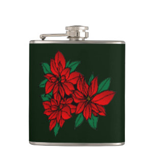 Poinsettias Flask