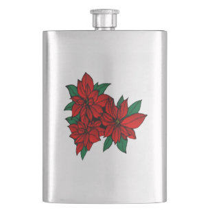 Poinsettias Flask