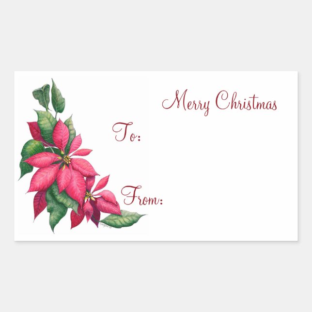 Poinsettias - Gift Tags (Front)