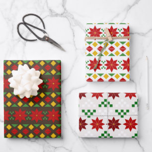 Poinsettias Pack Holiday Wrapping Paper Sheet