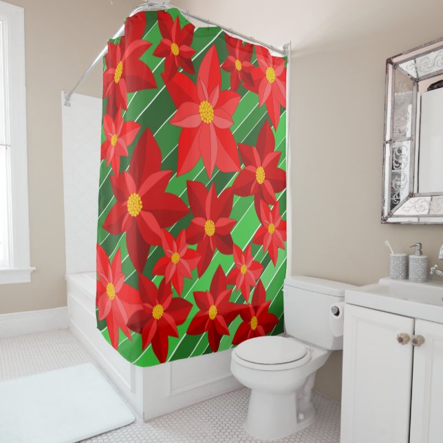 Poinsettias Shower Curtain (In Situ)