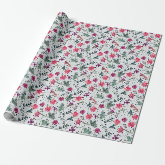 Poinsettias Wrapping Paper  - White Background
