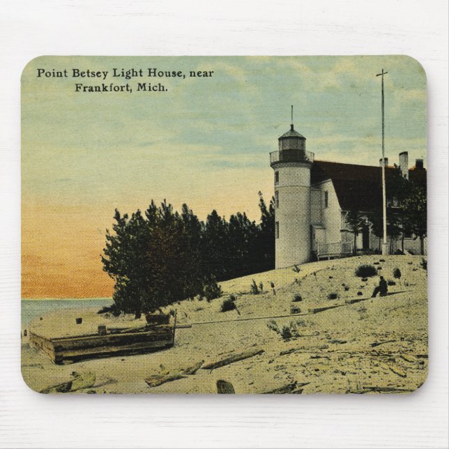 Point Betsey Lighthouse near  Frankfort Michigan Mouse Mat (Front)