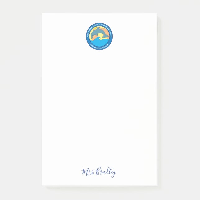 Point Fermin Elementary School Logo Personalised Post-it Notes (Front)