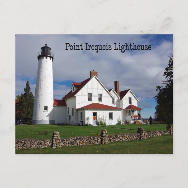 Point Iroquois Lighthouse Post Card (Front)