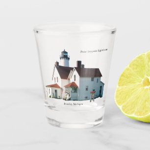Point Iroquois Lighthouse shot glass
