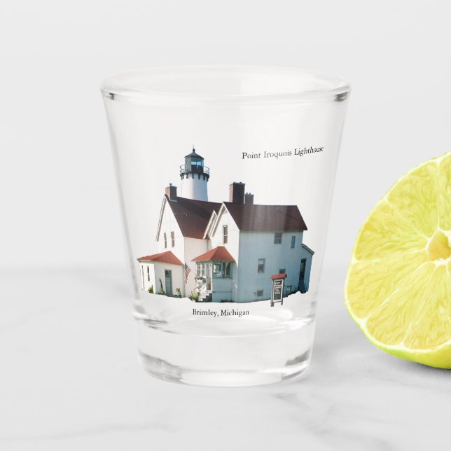 Point Iroquois Lighthouse shot glass (Front)