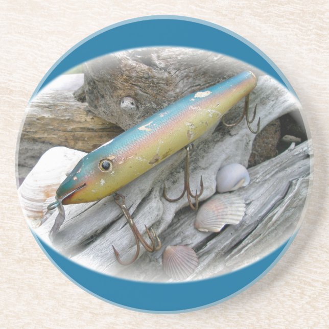 Point Jude Cape Codder Vintage Fishing Lure Coaster (Front)