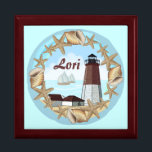 Point Judith Lighthouse Gift Box<br><div class="desc">Point Judith Lighthouse t-shirts and gifts by ArtMuvz Illustration.  Classic Point Judith Lighthouse t-shirt,  apparel,  hats,  tote bags. Lighthouse t-shirt,  gifts and apparel.</div>