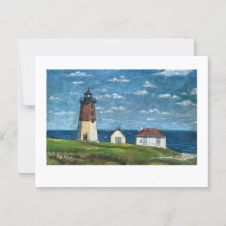 Point Judith Lighthouse in Narragansett, RI 7x5 Postcard