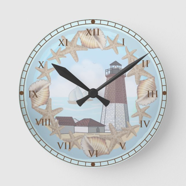 Point Judith Lighthouse Round Clock (Front)