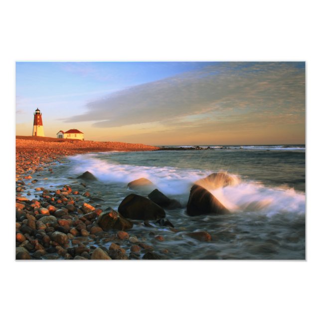 Point Judith Lighthouse Seascape Photo Print (Front)