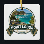 Point Lobos California Travel Badge Ceramic Ornament<br><div class="desc">Point Lobos photorealistic design. The sea near Point Lobos is considered one of the best locations for scuba diving on the Monterey Peninsula and along the California coast.</div>