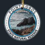 Point Lobos State Natural Reserve California Badge Ceramic Tree Decoration<br><div class="desc">Point Lobos photorealistic design. The sea near Point Lobos is considered one of the best locations for scuba diving on the Monterey Peninsula and along the California coast.</div>
