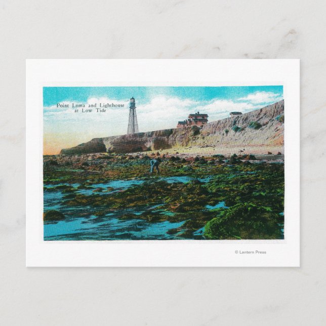 Point Loma and Lighthouse at Low Tide Postcard (Front)