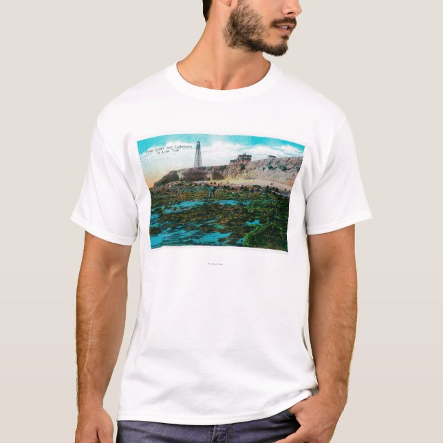 Point Loma and Lighthouse at Low Tide T-Shirt (Front)