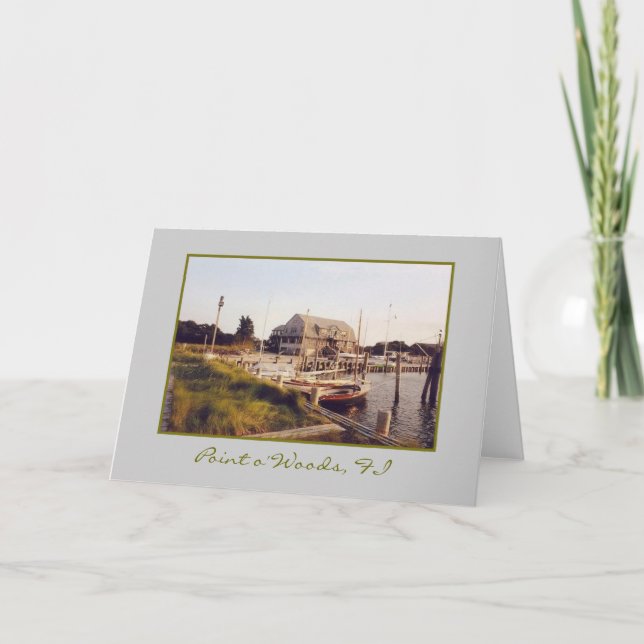 'Point o' Woods Yacht Club & Marina' Blank Card (Front)