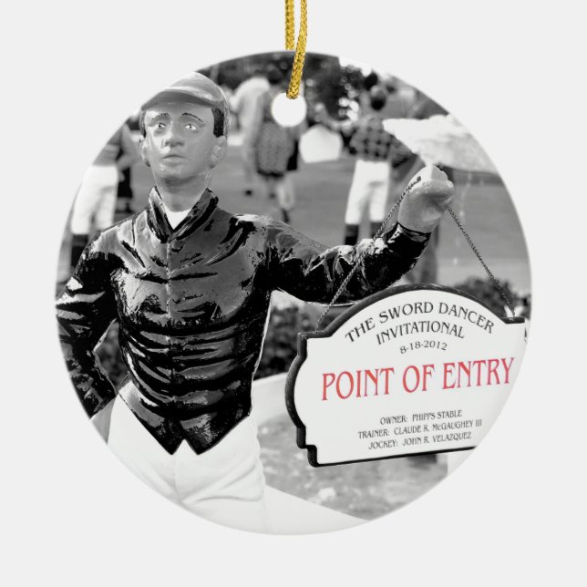 Point of Entry Lawn Jockey Ceramic Tree Decoration (Front)