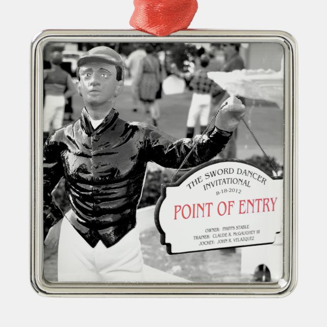 Point of Entry Lawn Jockey Metal Tree Decoration (Front)