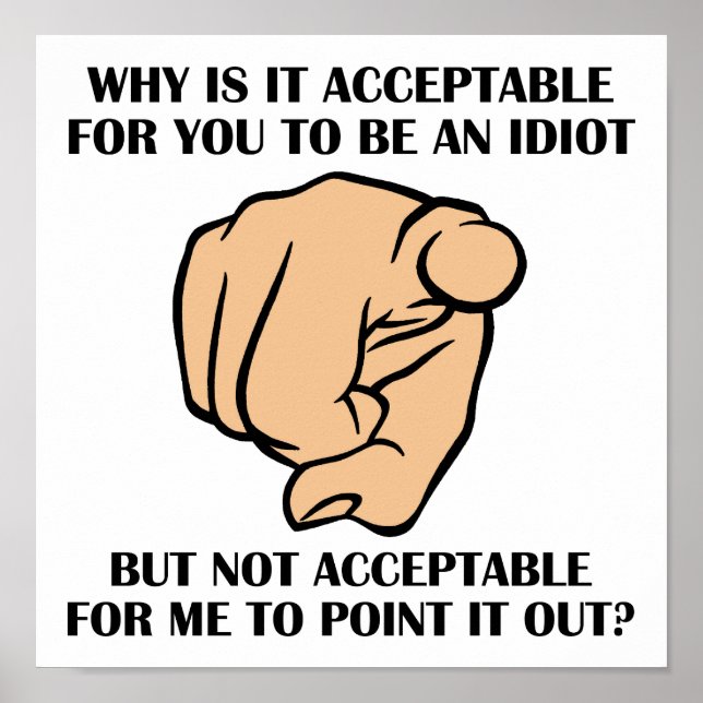 Point Out Idiots Funny Poster (Front)