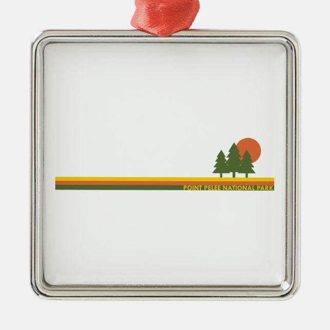 Point Pelee National Park Pine Trees Sun Metal Tree Decoration (Front)