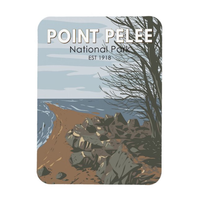 Point Pelee National Park Travel Art Vintage Magnet (Vertical)
