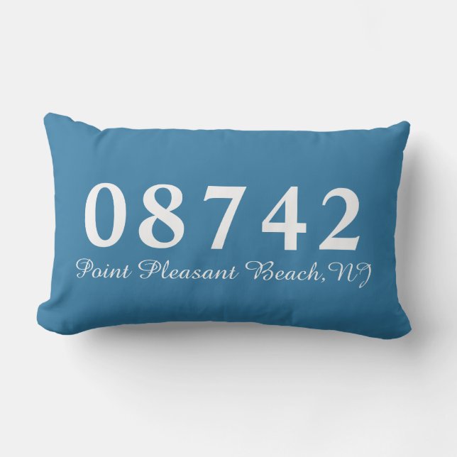 Point Pleasant Beach NJ 08742 Pillow, Realtor Gift Lumbar Cushion (Front)