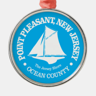 Point Pleasant NJ (sloop) Metal Tree Decoration