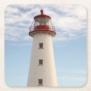 Point Prim Lighthouse Square Paper Coaster
